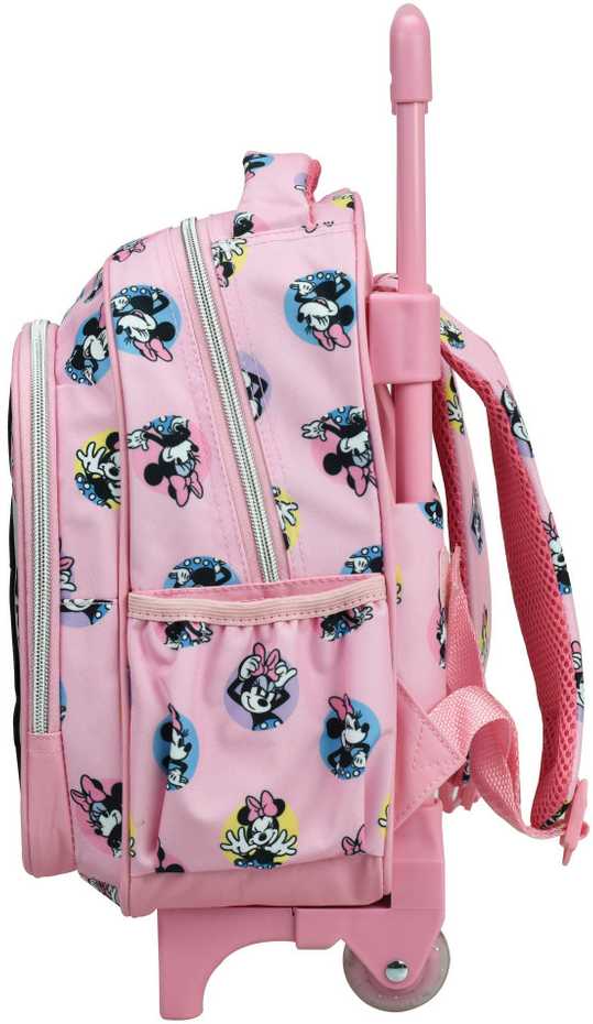 Pink Disney Minnie Pretty in Rožinė riedanti vaikiška kuprinė, krepšys 30 cm