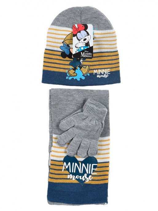 Disney Minnie Rain vaikiška kepuraitė, šalikas ir pirštinės, 54 cm