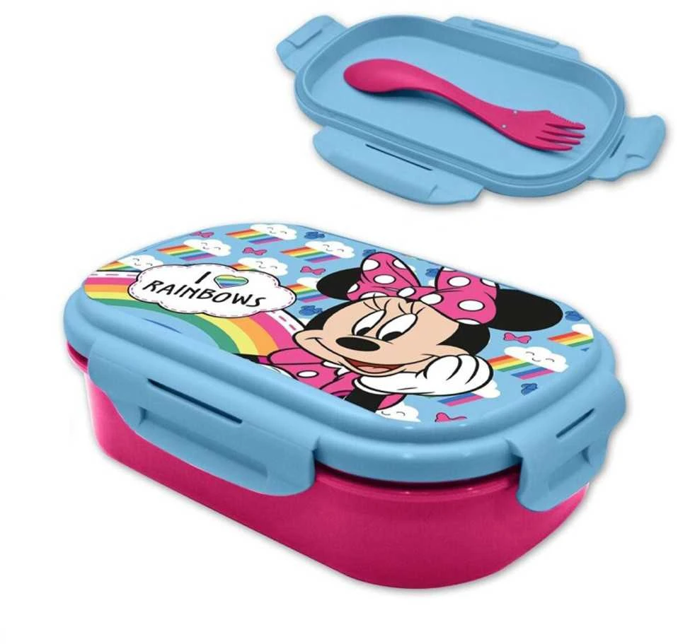 Kids Euroswan Vaikiška pietų dėžutė + stalo įrankiai „Euroswan“, 21x14x6cm Minnie Mouse MN30016 Vaikiška „Euroswan“