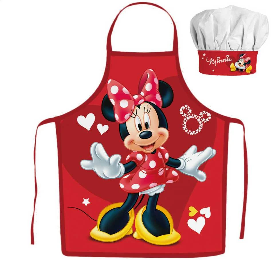 "Disney Minnie" 2 dalių vaikiškos prijuostės ir kepurės rinkinys