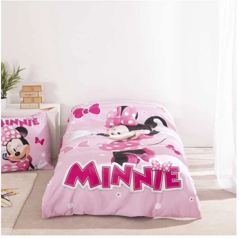 Disney Minnie rožinės spalvos kaspinėlių patalynės komplektas 140–200 cm, 65 x 65 cm