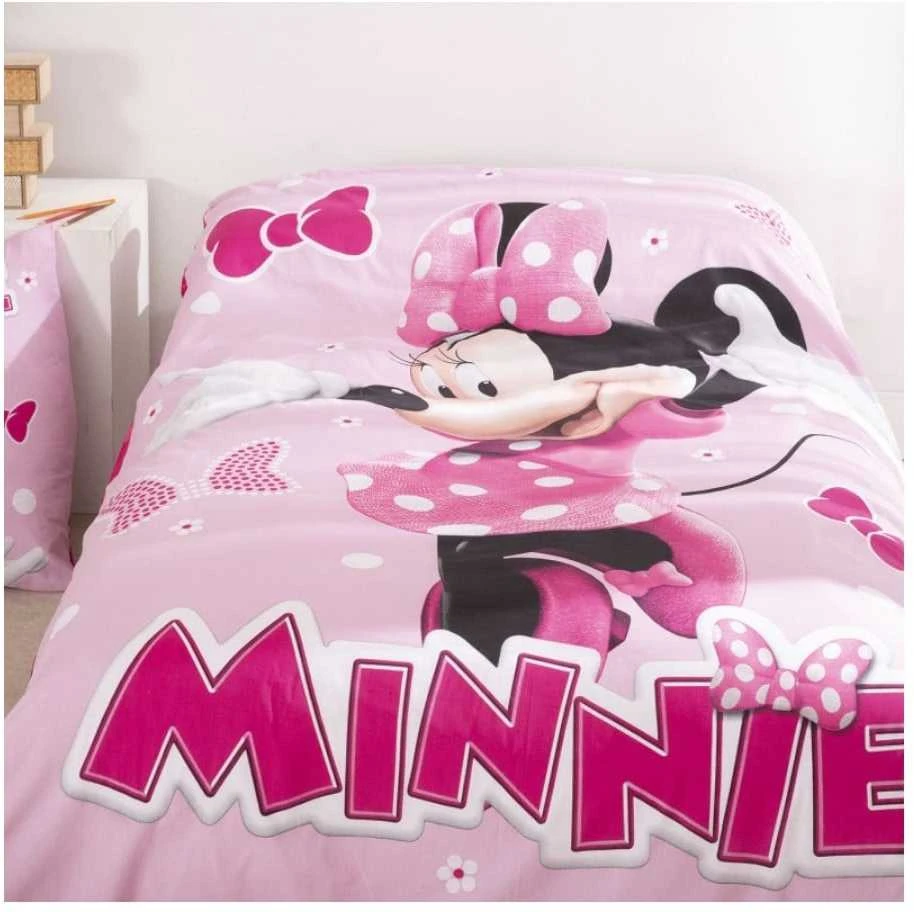 Disney Minnie rožinės spalvos kaspinėlių patalynės komplektas 140–200 cm, 65 x 65 cm