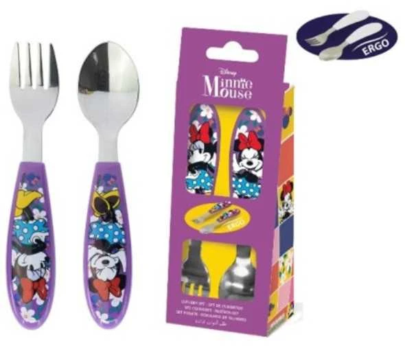 „Disney Minnie Sunshine“ metalinis ergonomiškas stalo įrankių rinkinys – 2 dalys