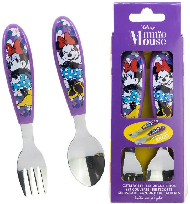 „Disney Minnie Sunshine“ metalinis ergonomiškas stalo įrankių rinkinys – 2 dalys