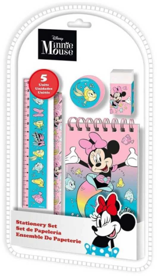 KIDS Rinkinys Mokyklinės prekės Minnie Mouse pieštukas sąsiuvinis liniuotė trintukas drožtukas / Mn30023