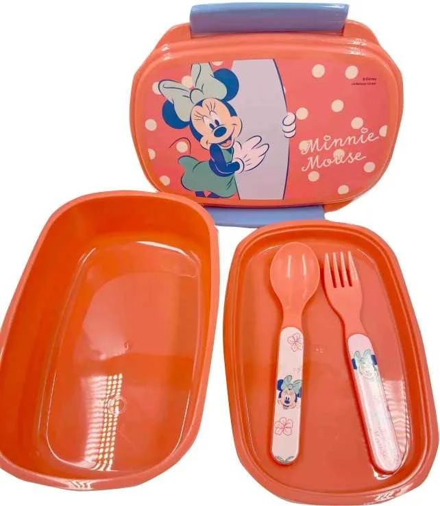 Disney Minnie vasarinė sumuštinių dėžutė + stalo įrankių rinkinys