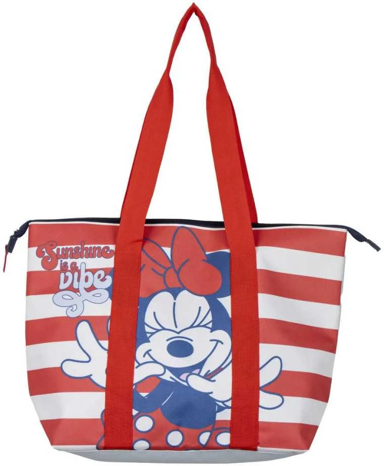 Paplūdimio krepšys Minnie Mouse Balta Raudona 47 x 33 x 15 cm
