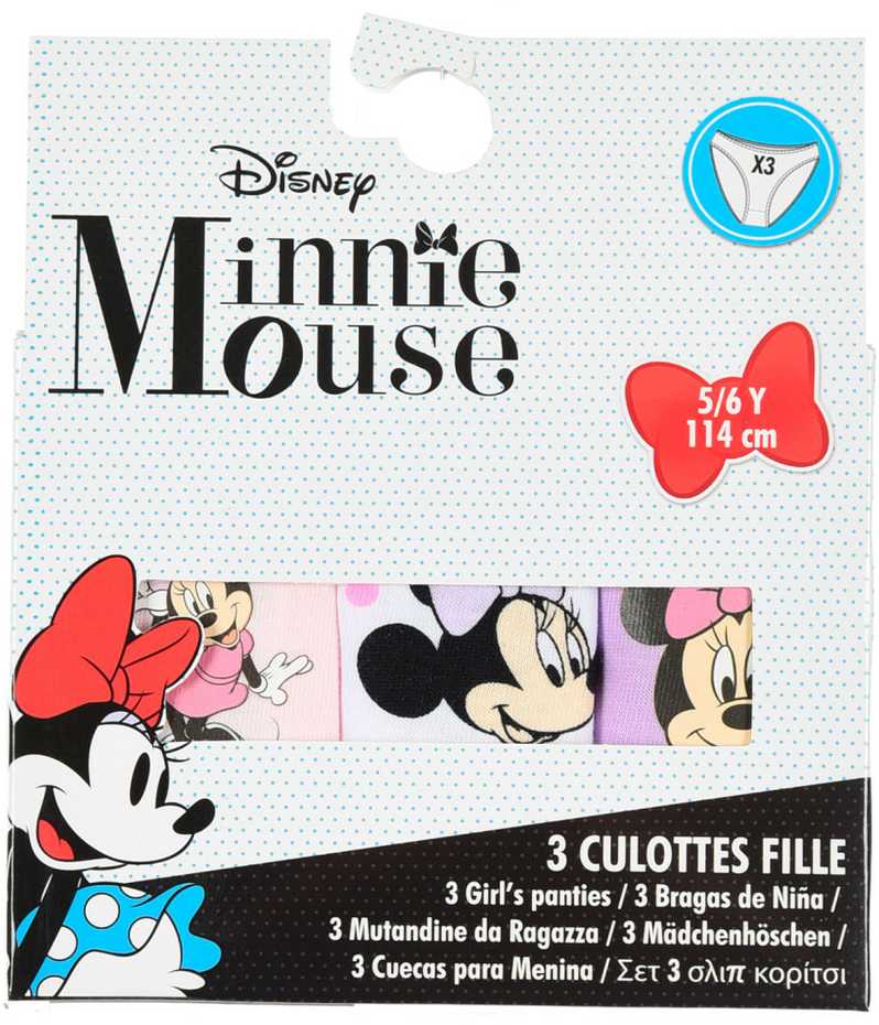 Disney Minnie Violetinė Dots vaikiški apatiniai, kelnaitės, 3 vnt. pakuotėje 5-6 metai / 110-116 cm