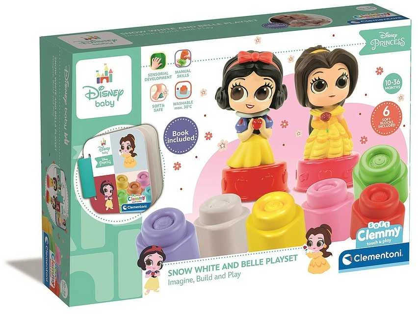 Clementoni kaladėlės Soft Clemmy su Knygute "Disney Princess"