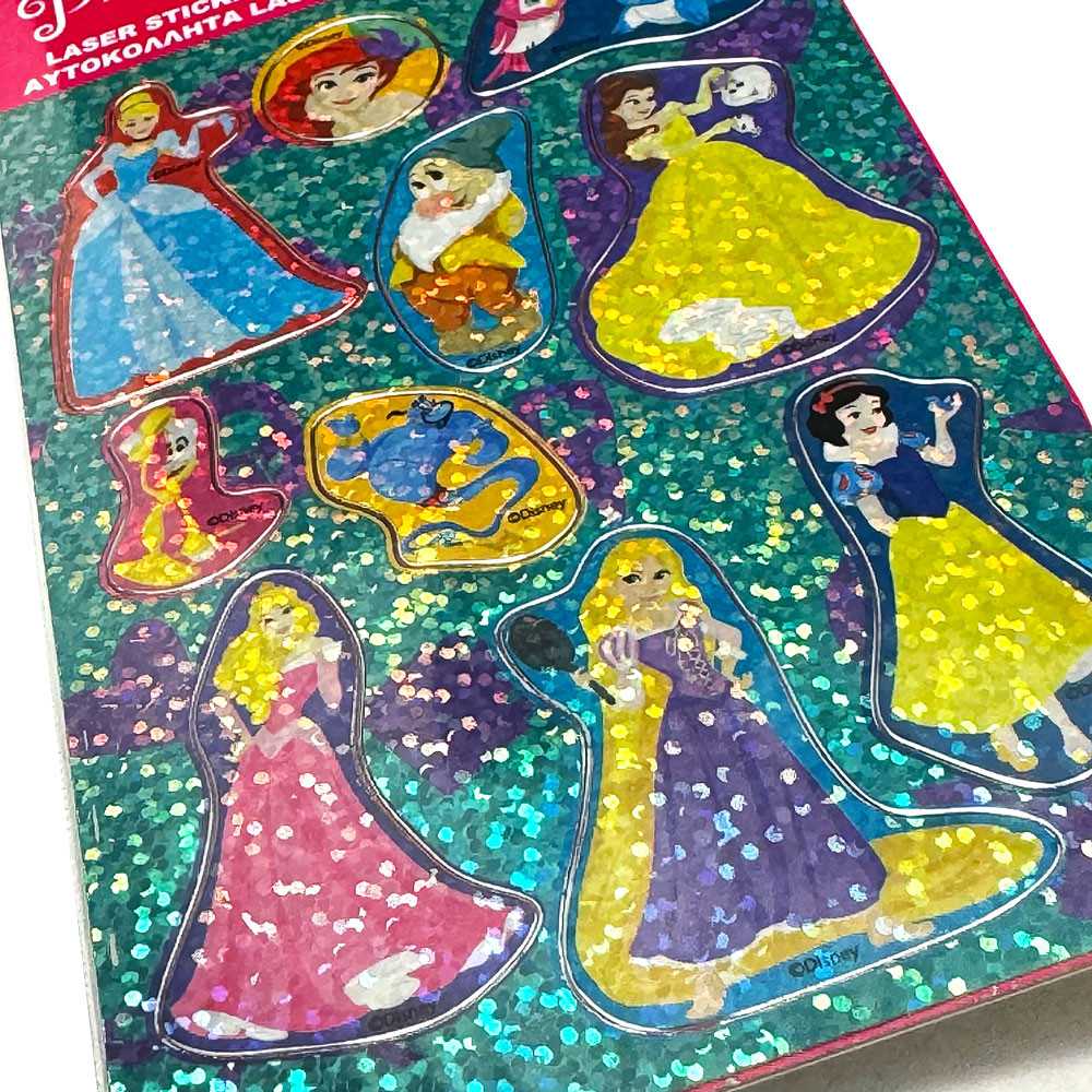 Disney princesės spindinčių hologramų lipdukų rinkinys