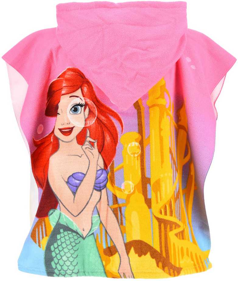 Disney Princess Ariel paplūdimio rankšluostis pončas 55x110 cm (greitai džiūstantis)