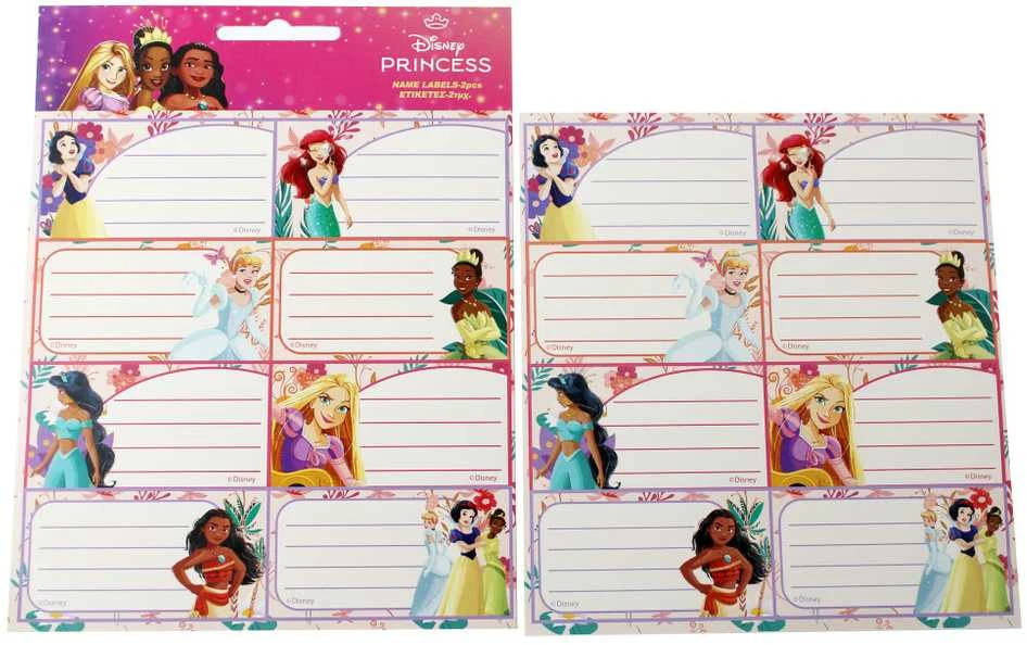 Disney Princess pavasario užrašų knygelių etikečių rinkinys, 16 vnt.