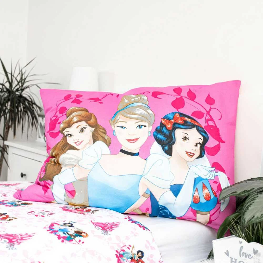 Patalynė bawełniana 140x200 Princess Princesės rožinė poszewka 70x90 JF24