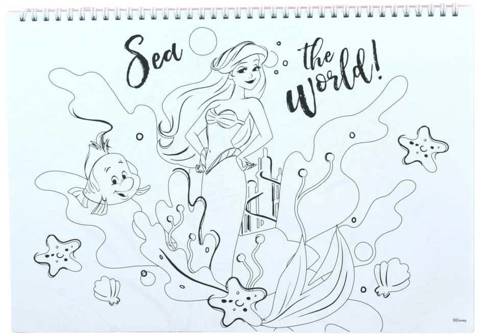 „Disney Princess Your World“ A/4 spiralinė eskizų knyga su 40 lapų ir lipdukais