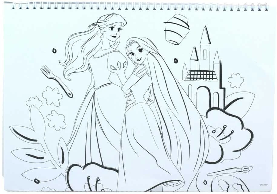 „Disney Princess Your World“ A/4 spiralinė eskizų knyga su 40 lapų ir lipdukais