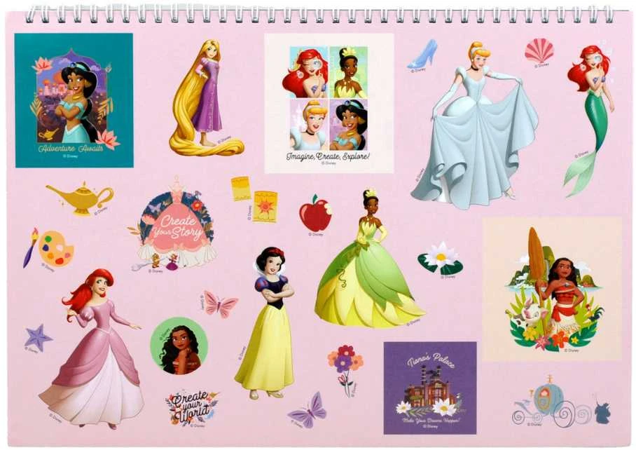 „Disney Princess Your World“ A/4 spiralinė eskizų knyga su 40 lapų ir lipdukais