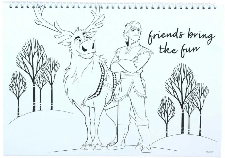 „Disney“ spiralinė eskizų knygelė „Frozen Heart“ su A/4 formato paveikslėliais ir 40 puslapių bei lipdukais