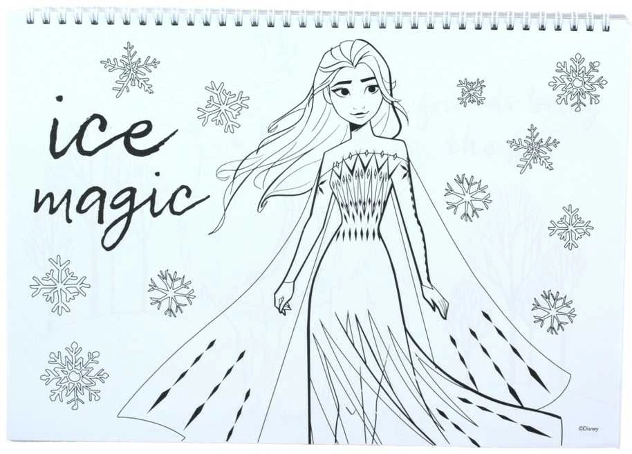 „Disney“ spiralinė eskizų knygelė „Frozen Heart“ su A/4 formato paveikslėliais ir 40 puslapių bei lipdukais