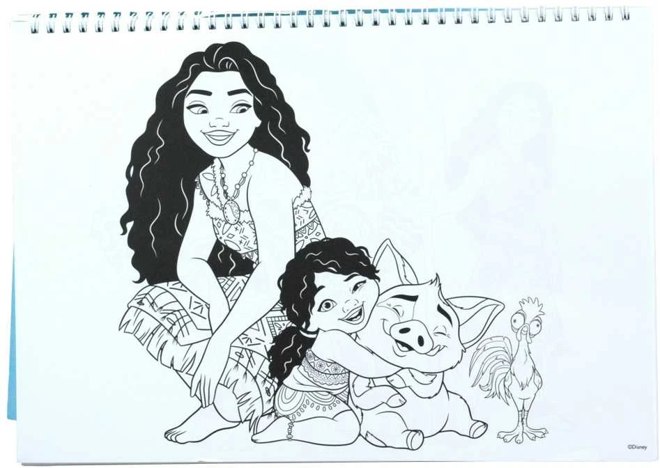 Disney Vaiana Together Again A/4 spiralinis eskizų sąsiuvinis su 40 lapų ir lipduku