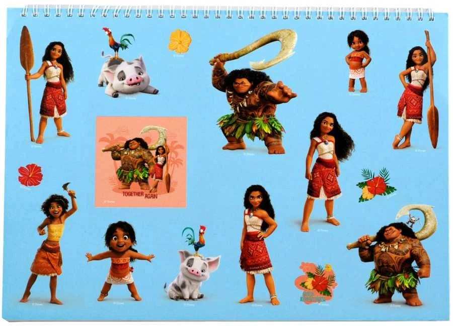 Disney Vaiana Together Again A/4 spiralinis eskizų sąsiuvinis su 40 lapų ir lipduku