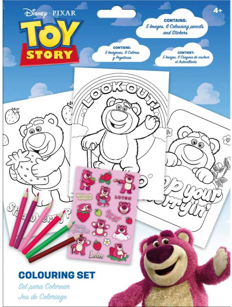 Kids Licensing Disney Pixar Toy Story Lotso Colouring Set with notebook