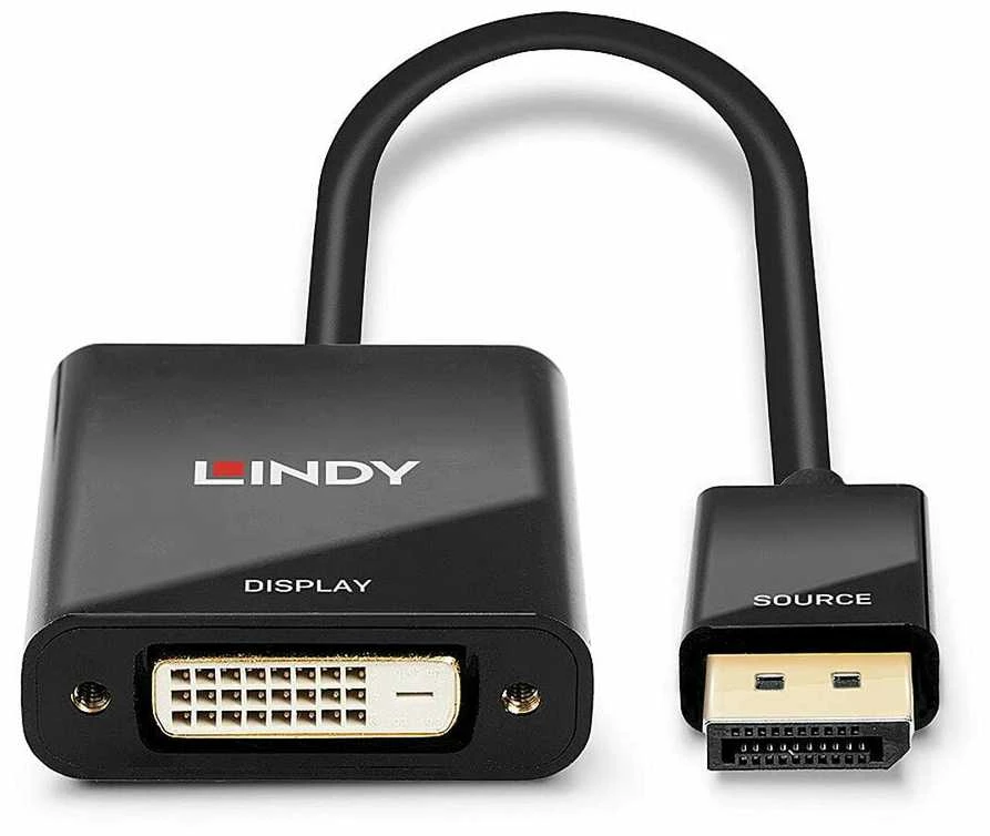 Adapteris - LINDY DisplayPort į DVI-D Aktyvus Adapteris Konverteris, 1920x1080@60Hz, 160mm, Juodas