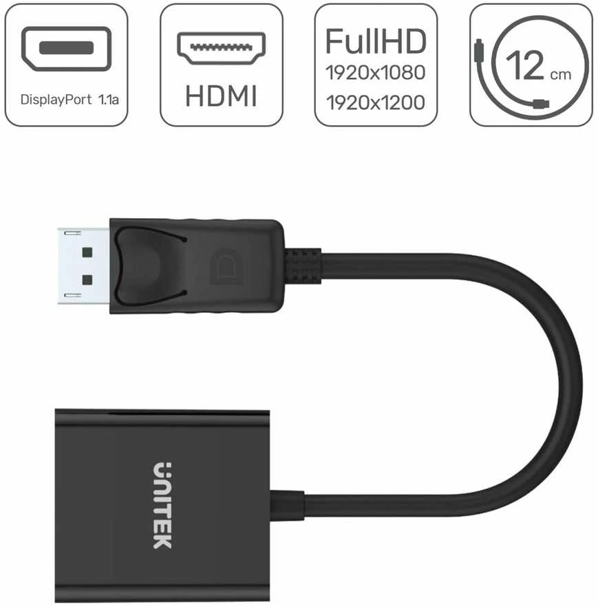 UNITEK Y-5118DA Unitek adapteris DisplayPort prie HDMI, Y-5118DA