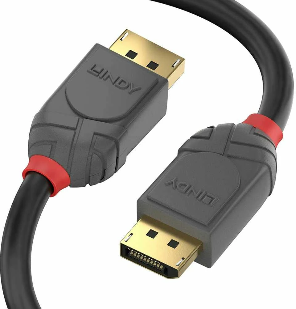 DisplayPort Kabelis - LINDY Anthra Line DisplayPort 1.2 Kabelis, M/M, 7.5 m, Juodas