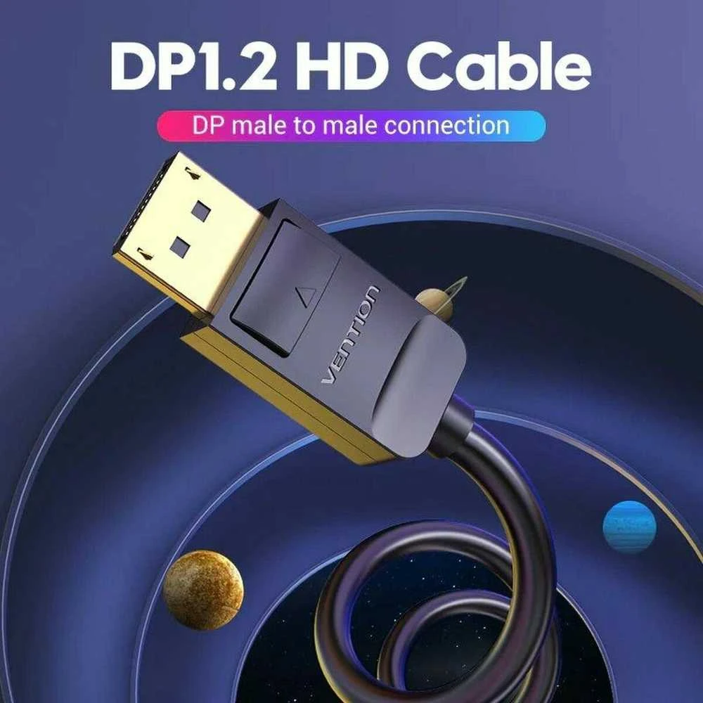 Vention DisplayPort laido jungtis su fiksavimo mechanizmu
