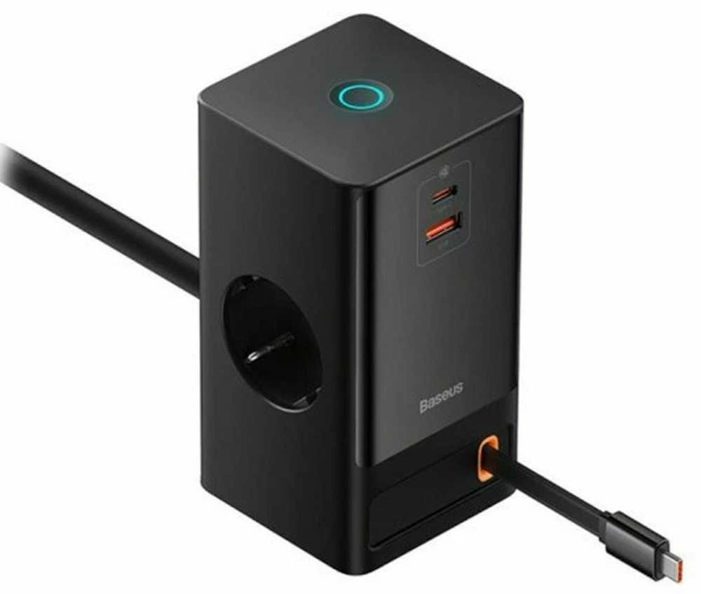 Sieninis įkroviklis / maitinimo juosta Baseus PowerCombo 65W (juoda)