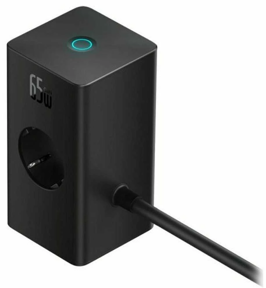 Sieninis įkroviklis / maitinimo juosta Baseus PowerCombo 65W (juoda)