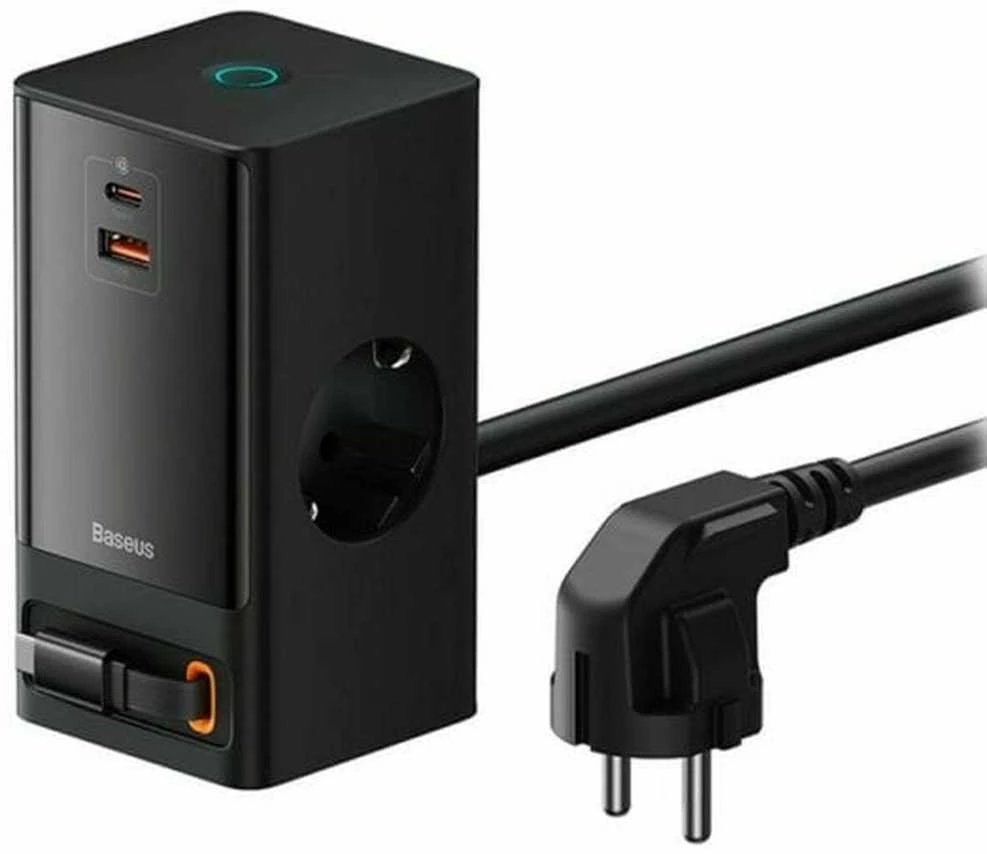Sieninis įkroviklis / maitinimo juosta Baseus PowerCombo 65W (juoda)