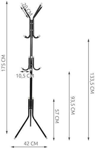 Stovima pakaba 170cm - juoda Ruhhy 23815
