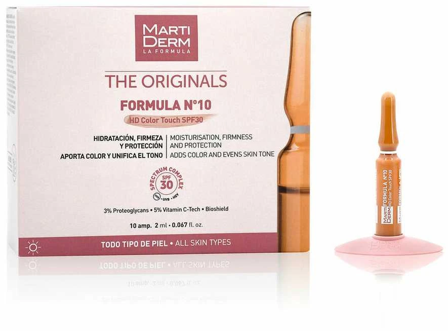 MARTIDERM veido ampulės FORMULA Nº10 HD Color Touch SPF30, 10 ampulių