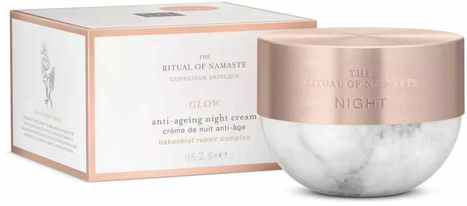 Rituals The Ritual Of Namaste Glow Anti-Ageing Night Kreminis jauninamasis naktinis veido kremas, 50 ml