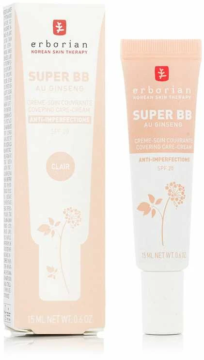 Erborian BB kremas SPF 20 Super BB (dengiamasis kremas), 15 ml, Clair