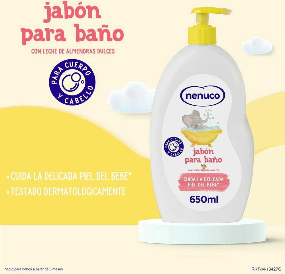Jabon Liq Nenuco Bano Hidratante drėkinantis vonios gelis kūdikiams 650ml
