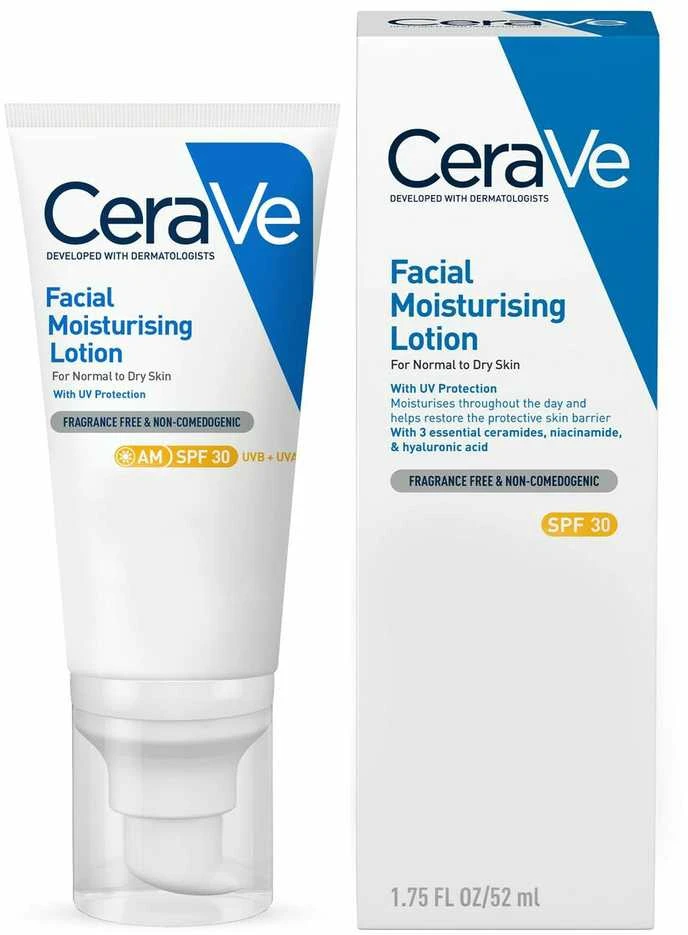 Drėkinamasis veido losjonas Cerave Facial Moisturising Lotion SPF30, 52 ml