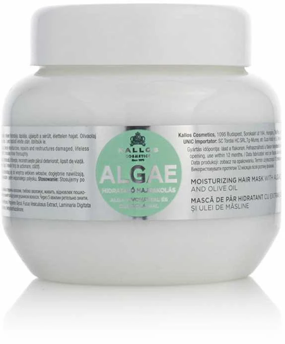 Kallos Cosmetics Algae Moisturizing Hair Mask drėkinanti kaukė plaukams, 275 ml