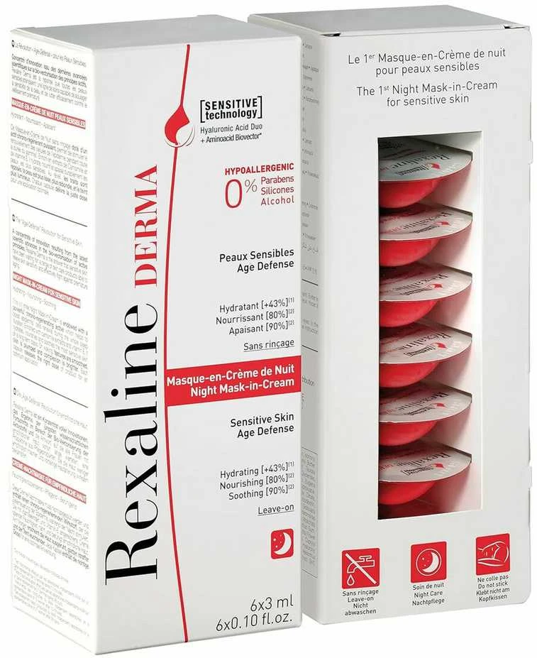 Rexaline Derma Night Mask-In-Kreminis 6 X, 3 ml