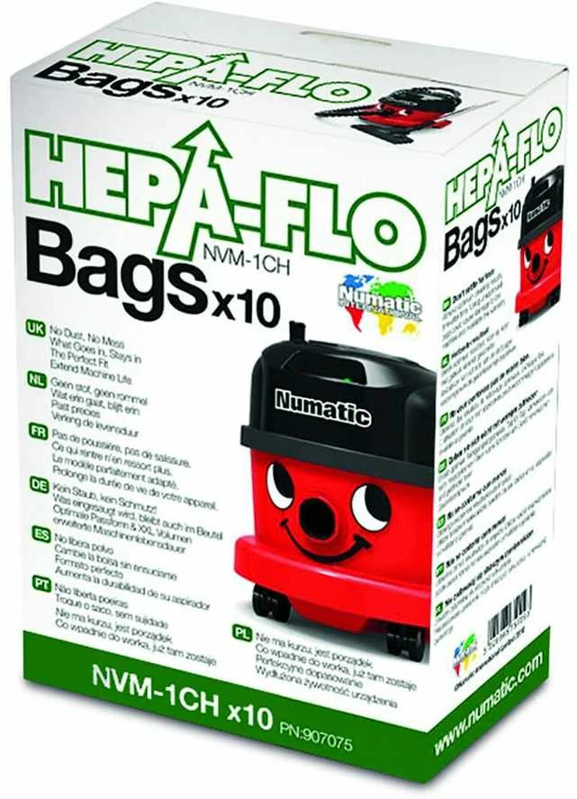 Dulkių maišeliai Numatic HEPA-FLO NVM1CH 10vnt. Henry/James siurbliams