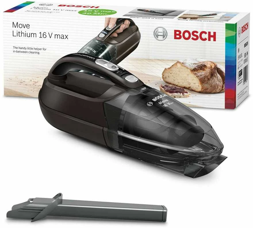 Įkraunamasis dulkių siurblys Bosch BHN16L Move Lithium 16Vmax, Pilkos spalvos