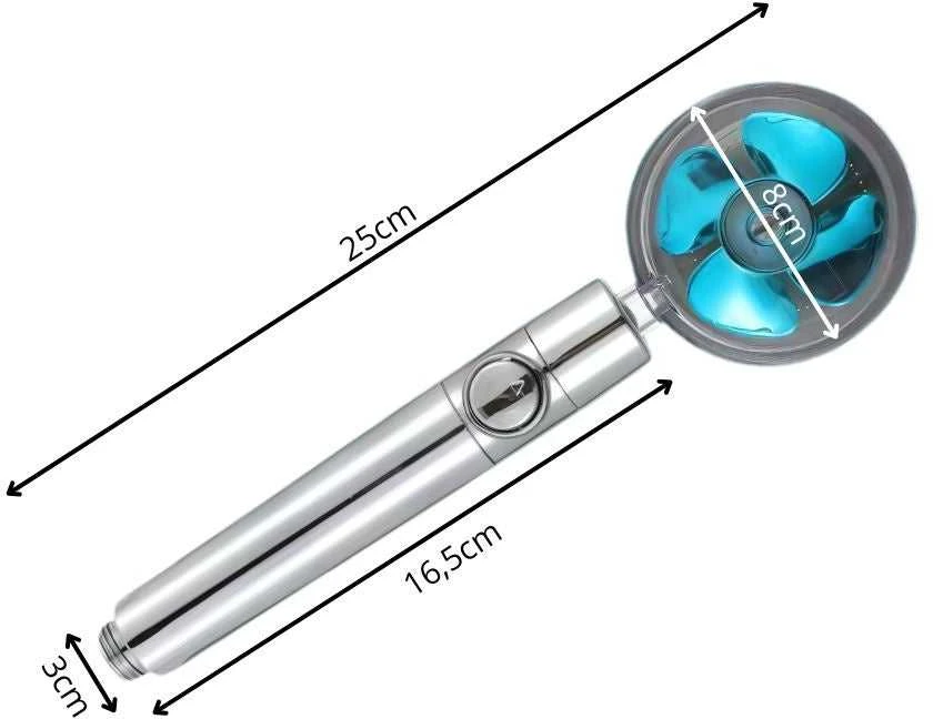 Dušo galvutė su turbina ir keičiamu filtru