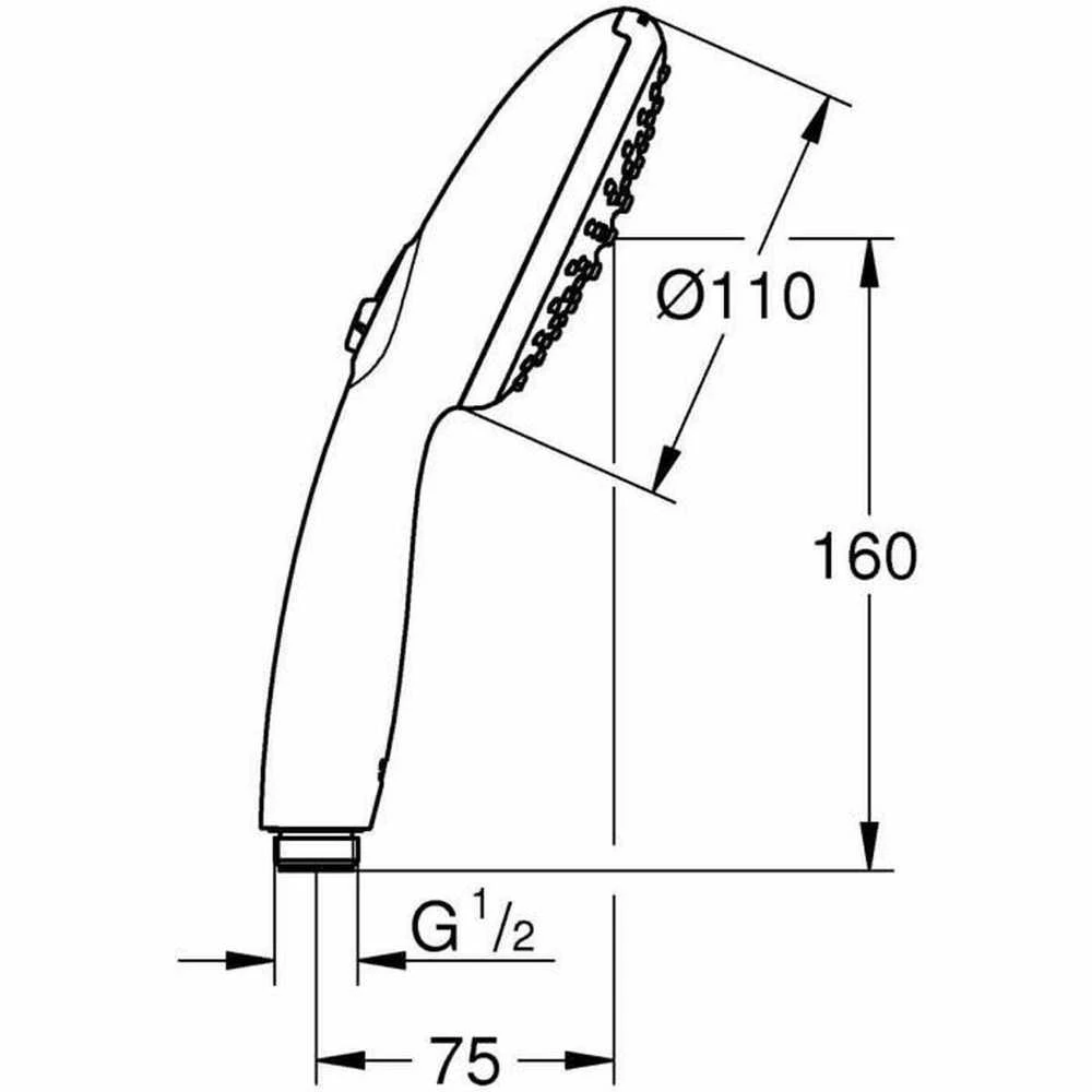 Grohe Vitalio Start 110 II dušo galvutė 7,4L/min, chromas