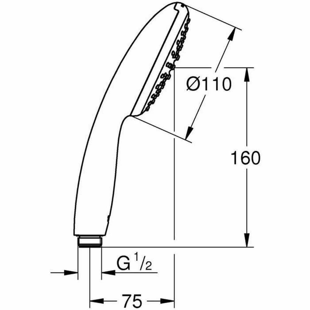 Grohe Vitalio Start 110 1sr. dušo galvutė 7,6L/min, chromas