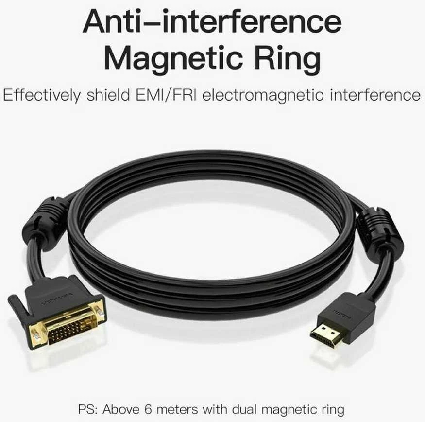 Vention HDMI į DVI kabelis 2 m ventiliacija ABFBH (juodas)