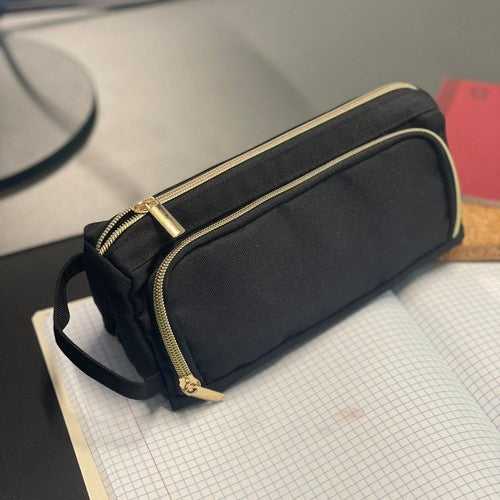 Double extendable pencil case - juodas Maaleo 24502