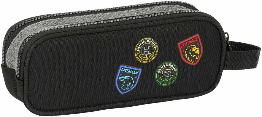Safta Dvigubas penalas Harry Potter House of champions Juoda Pilka 21 x 8 x 6 cm