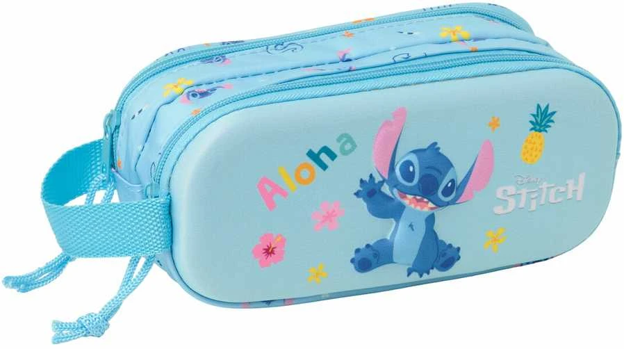 Dėklas su 2 skyriais Safta Stitch 3d – mokyklinis, universalus