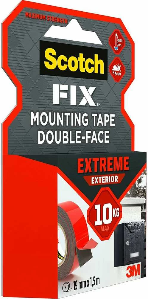 Scotch Fixtm Dvipusė tvirtinimo juosta 3M Scotch lauko sąlygoms, 19 mm x 1,5 m